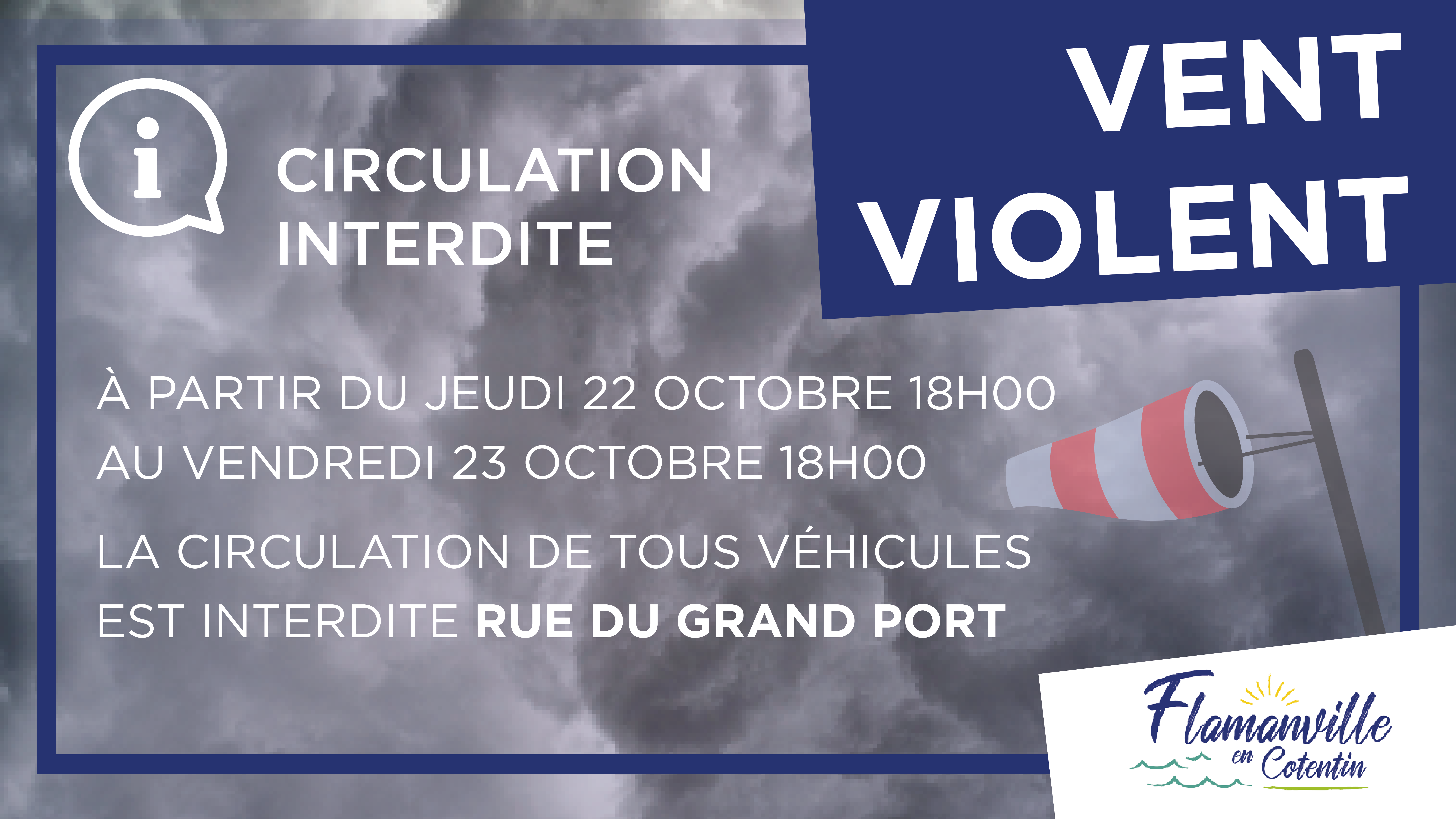 ALERTE MÉTÉO – Circulation interdite rue du Grand Port